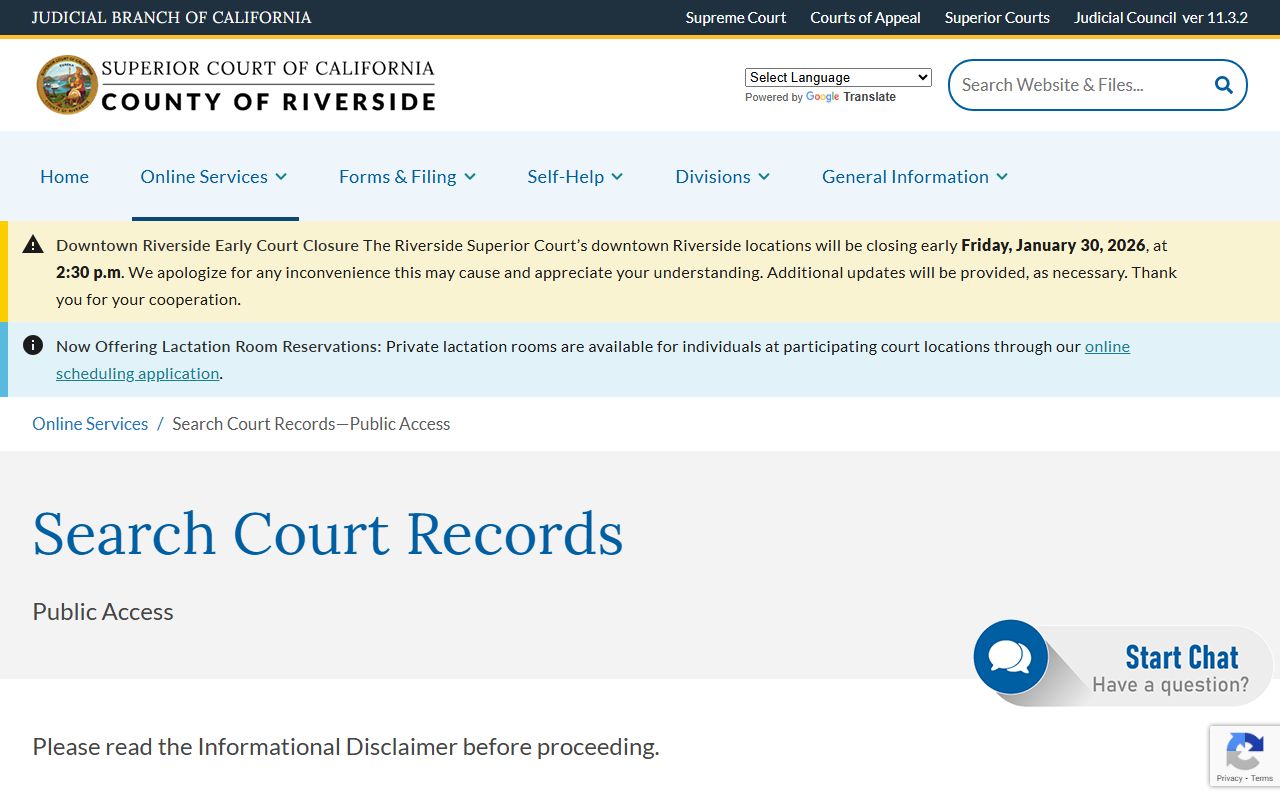 Riverside County Superior Court records search