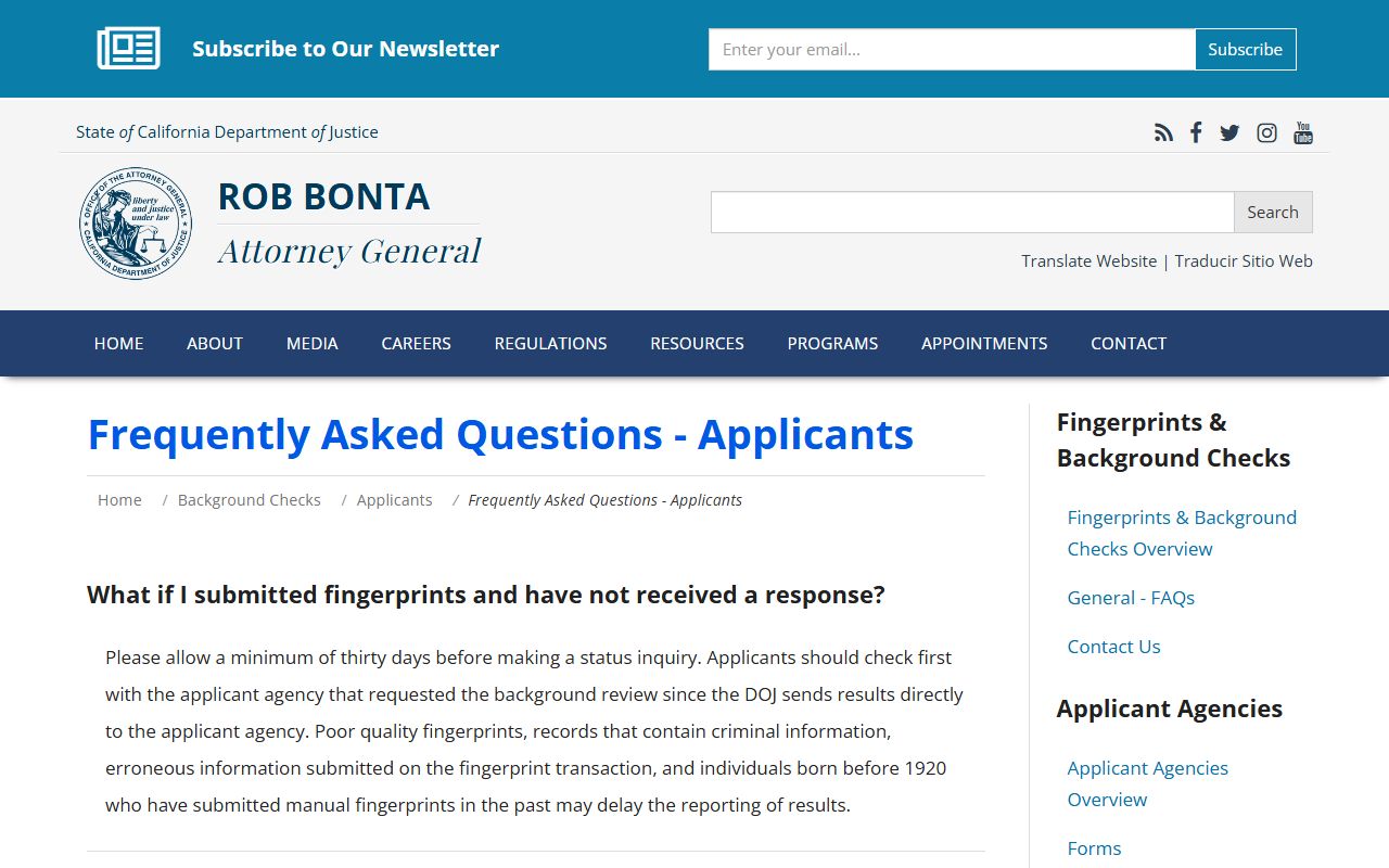 California DOJ applicant frequently asked questions