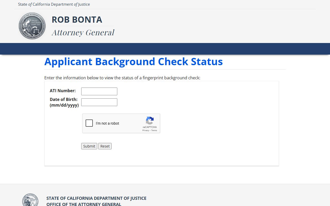 California background check status portal